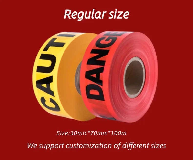 Orange Color Custom Printing Caution No-Adhesion Barrier Danger Pe Warning Tape