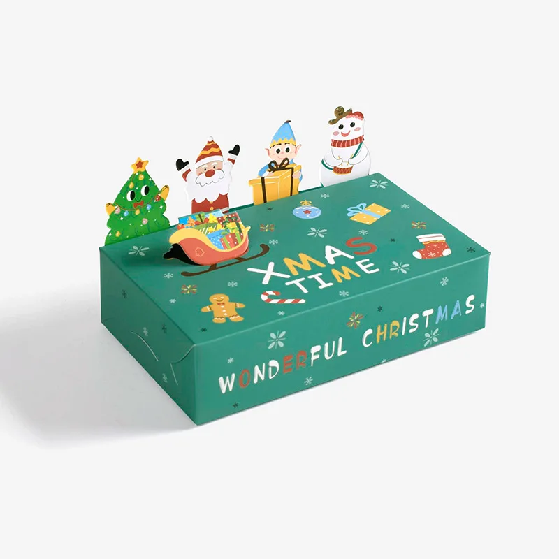 Luxury 10PCS/bag Three-dimensional animal cute candy cookie folding box Christmas gift wrapping paper gift box