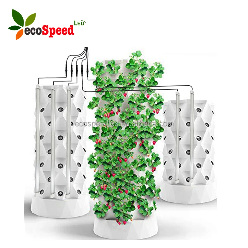ecospeedled vegetable lettuce leafy green seeding vertical farming indoor plant grow tower 80 with light led planting