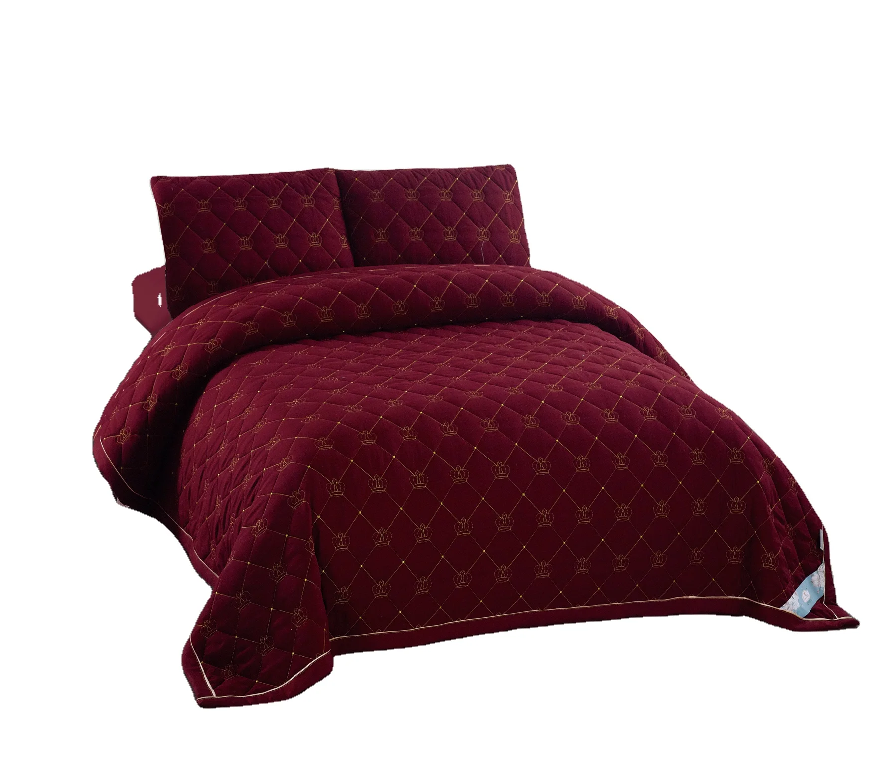 Hot sell ultrasonic quilt  luxury spread wholesale quality cheap bed