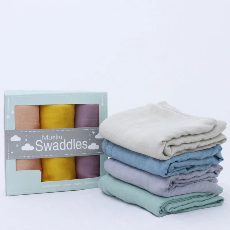 Solid Color Tumble Dry For Sofa Throw Account Original Print Design Muslin Wrap Receiving Blankets For Infants