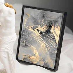 Wholesale Art Prints photo frame  modern gold abstract wall art oil painting for home decor living room marcos de fotos