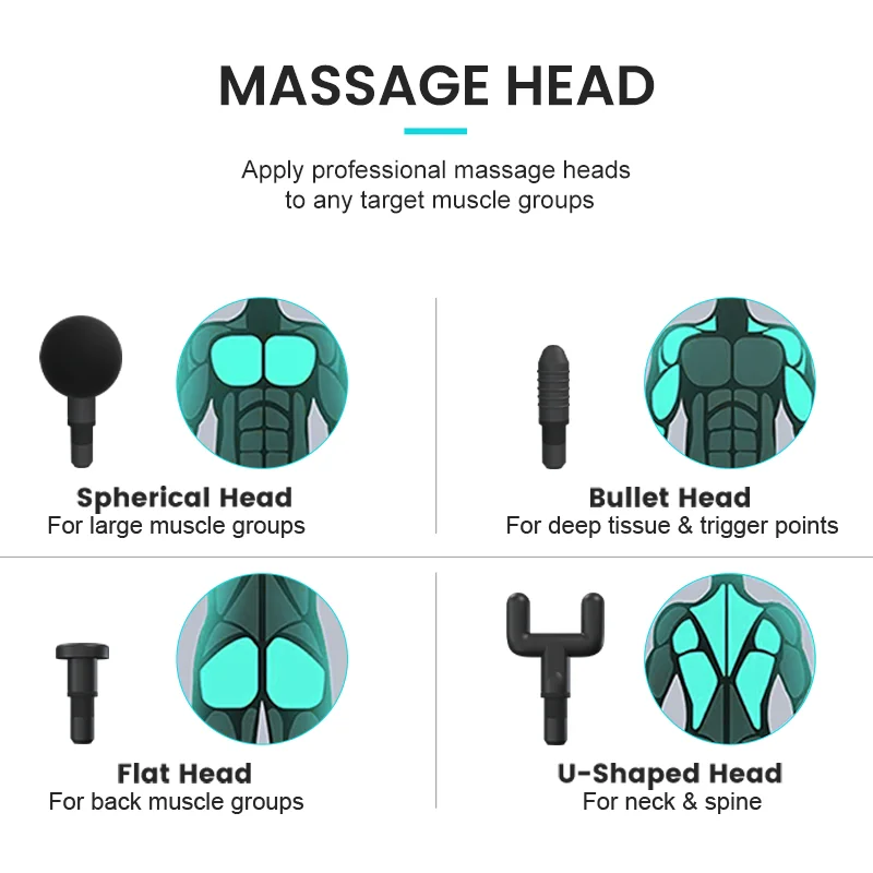 Wholesale Multifunction 4 head health care massage gun rechargeable electric facial massager