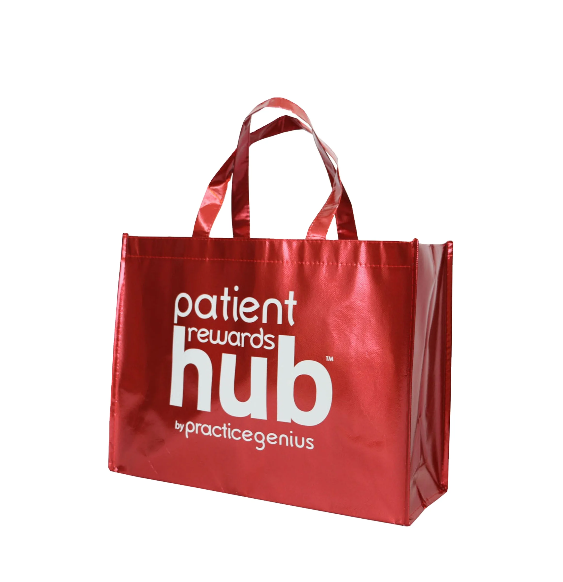 Non Woven Grocery Bags for Shopping Foil Laminated PP Recycle Metallic Red Golden Bag Wholesale Hot Pressed Non-woven Tote Bag