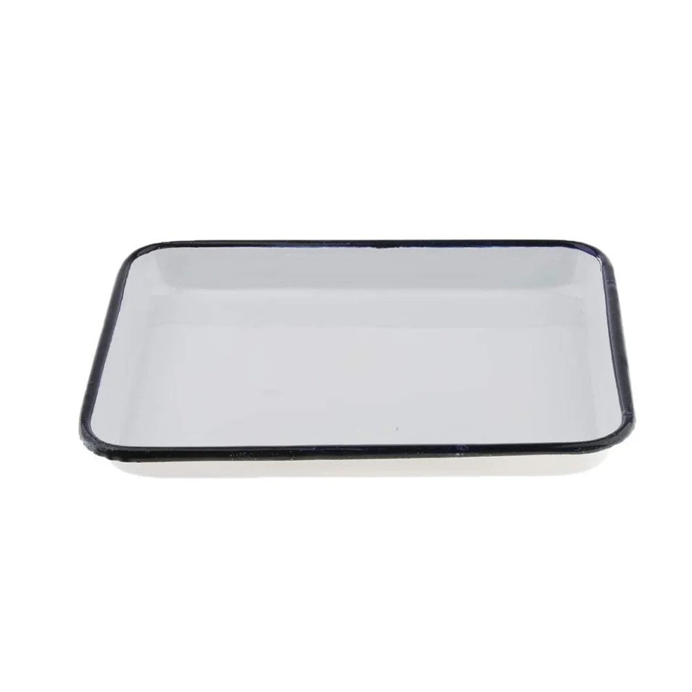 Wholesale qualified customized nordic black printed deep steel metal butter enamel tin dishes
