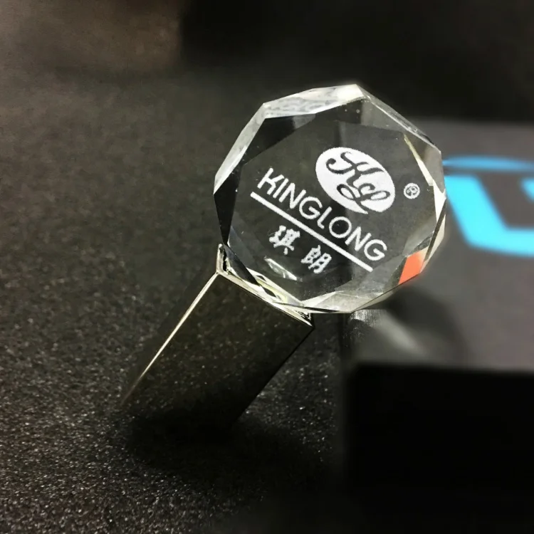 Best price custom logo LED rectangular crystal U disk 8gb 16gb 32gb  flash drive with light for business gift