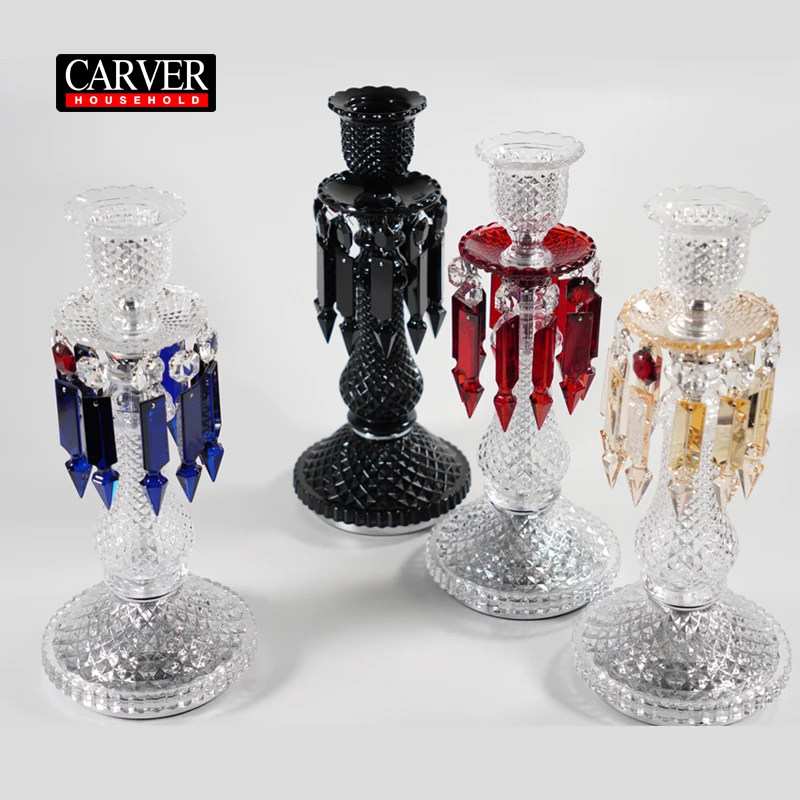 Blue Candlestick Wedding decoration candelabra table crystal centerpieces