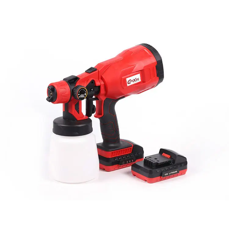High Quality 18v Wireless Rechargeable Automatic Electric High Pressure Airless Painting Spray Gun