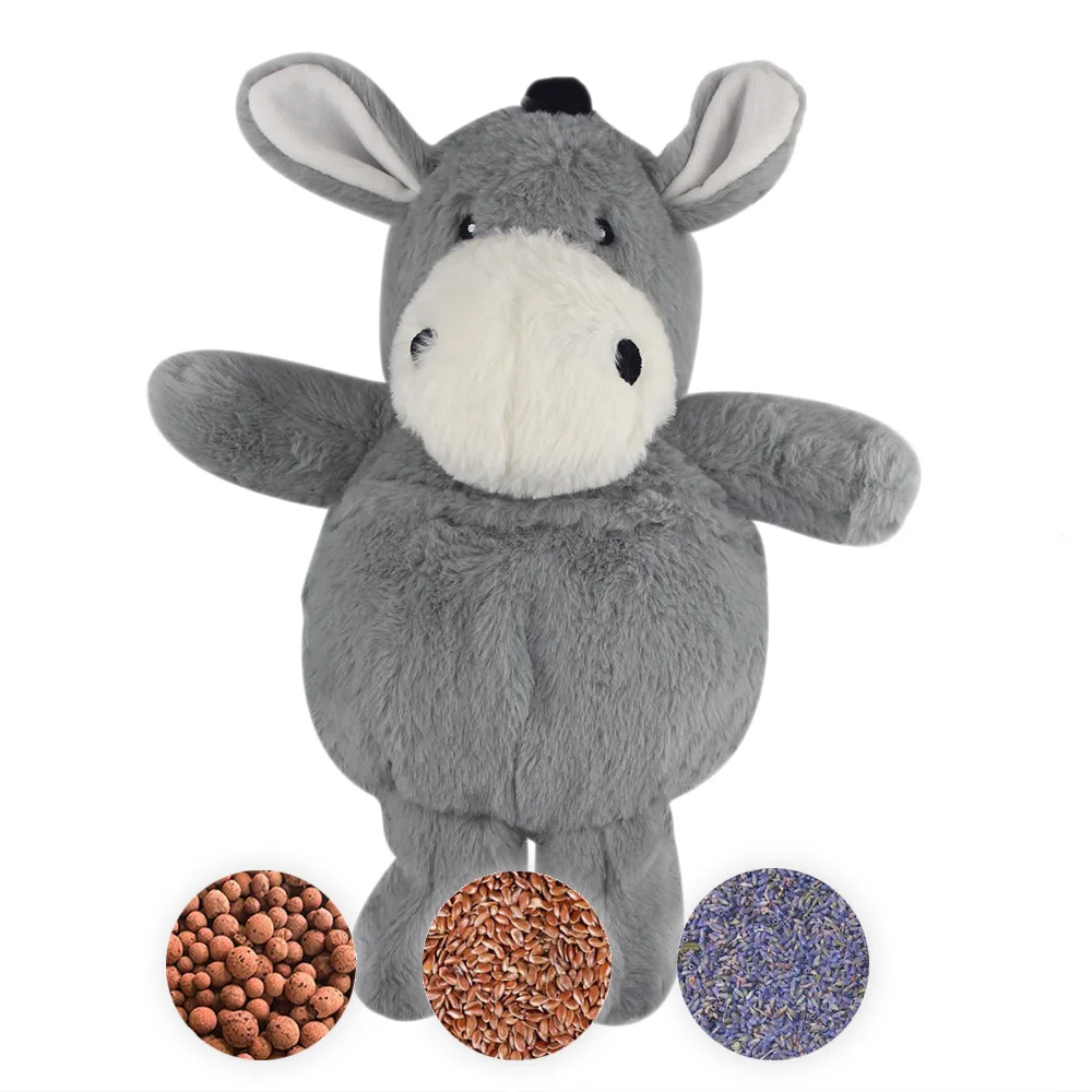 animal series portable cute lavender heated microwavable heat pack heating pad reusable for pain relief