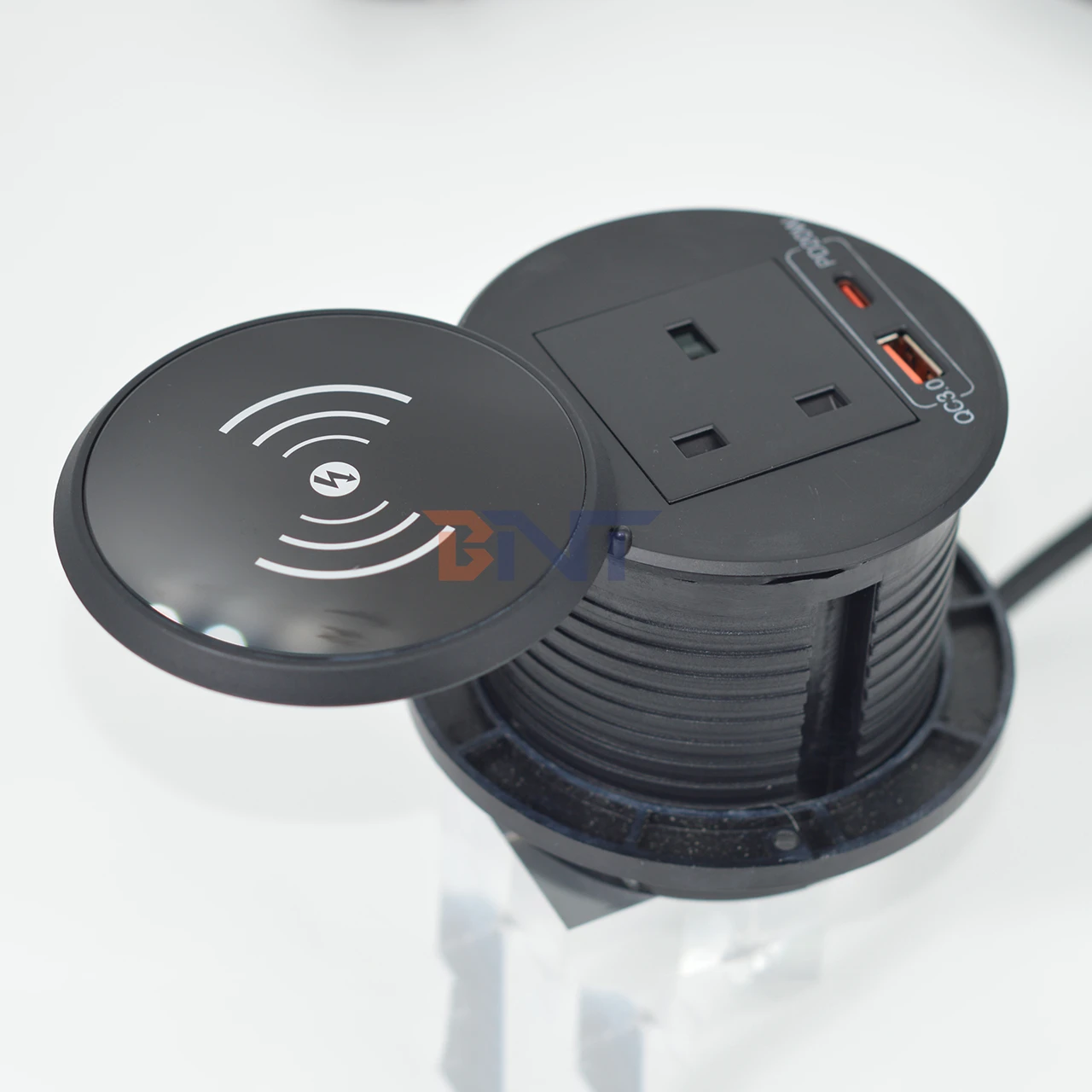 Customized Recessed round Grommet Desktop Tabletop Socket with USB-C Port Hidden in Office Desk Mounted Socket New