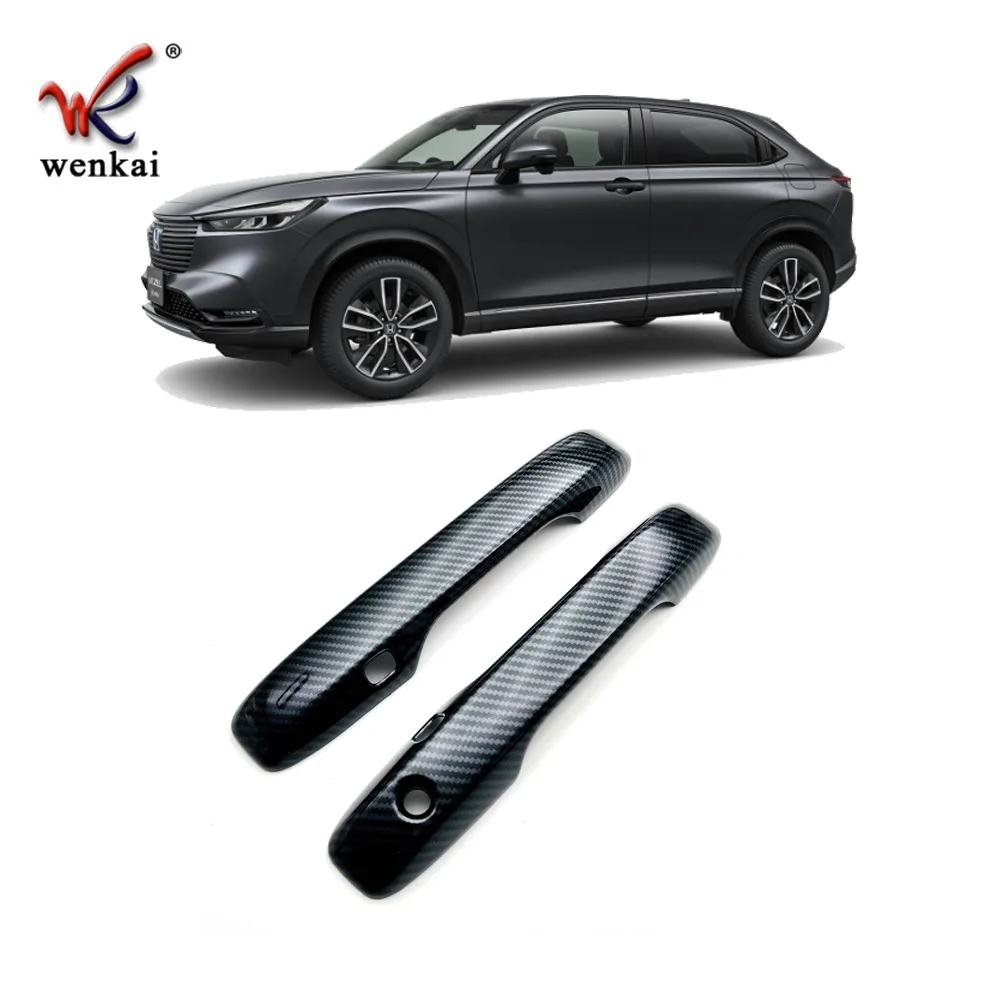 Для Honda Vezel HR-V RV 2021 2022 ABS углеродного волокна лицевая сторона дверные ручки крышки Накладка стайлинга автомобилей авто аксессуары