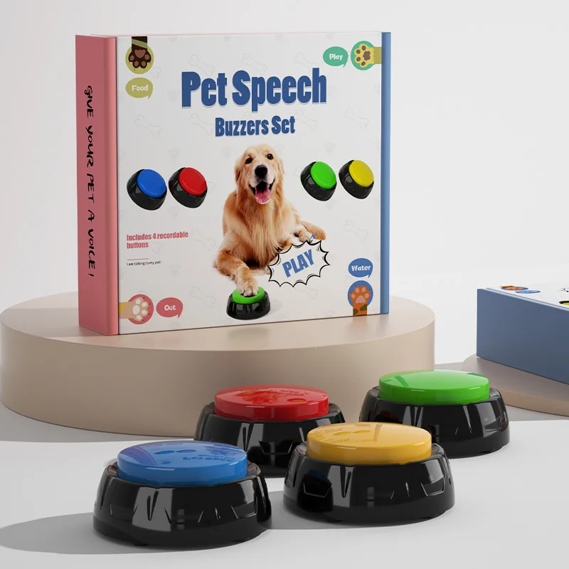 Drop Shipping Pet Interactive Toys Talking Button Set Buzzers Language Communicate Pet Training