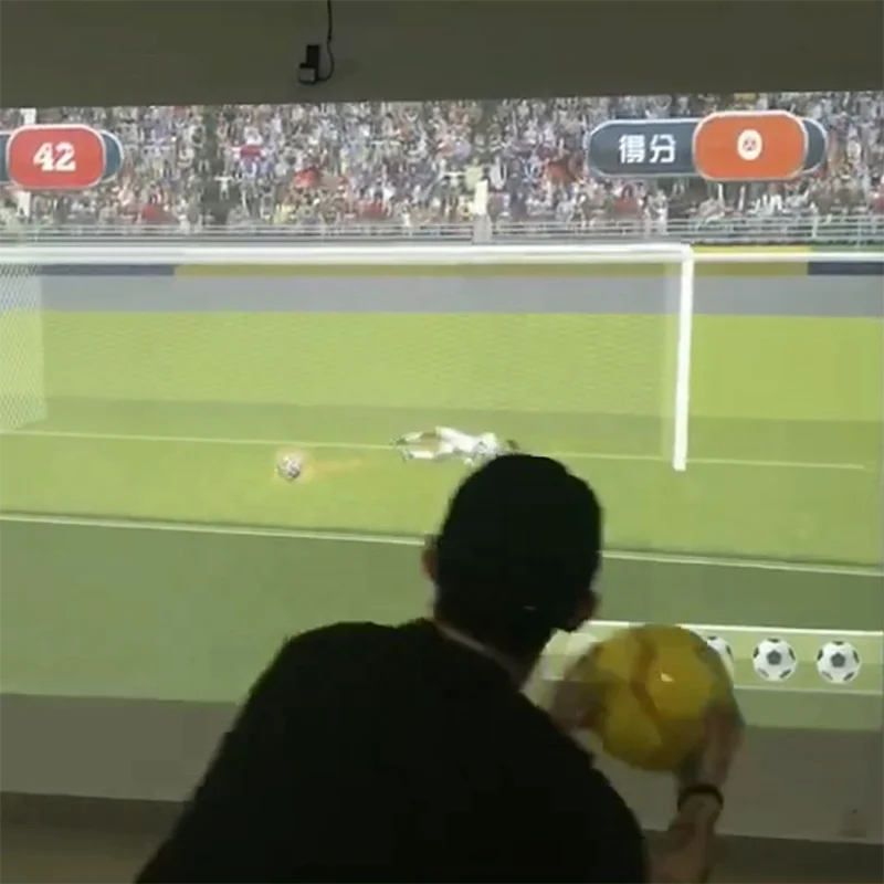 AR interactive projection football game, wall projection system, live penalty shot game for football lovers holographic software