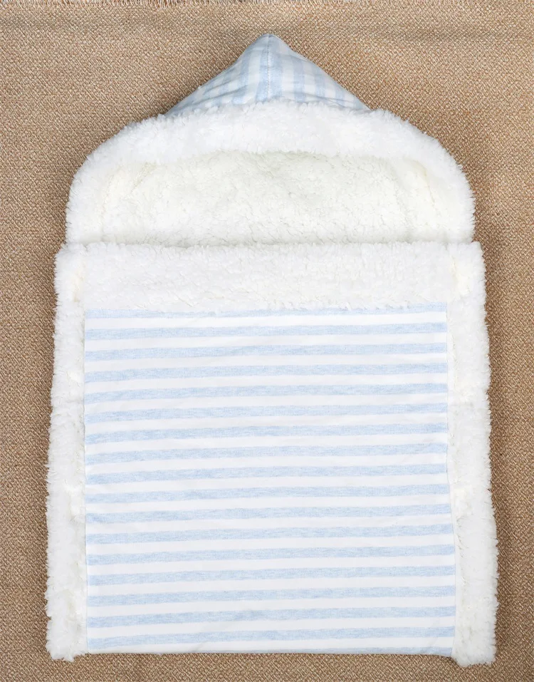 Newborn Knit Plush Receiving Blanket Stroller Wraps Warm Envelope Sleeping Bag