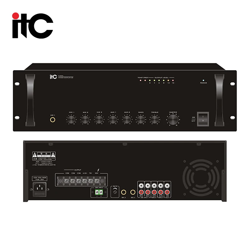 One EMC priority input paging system 650w best mixer amplifier