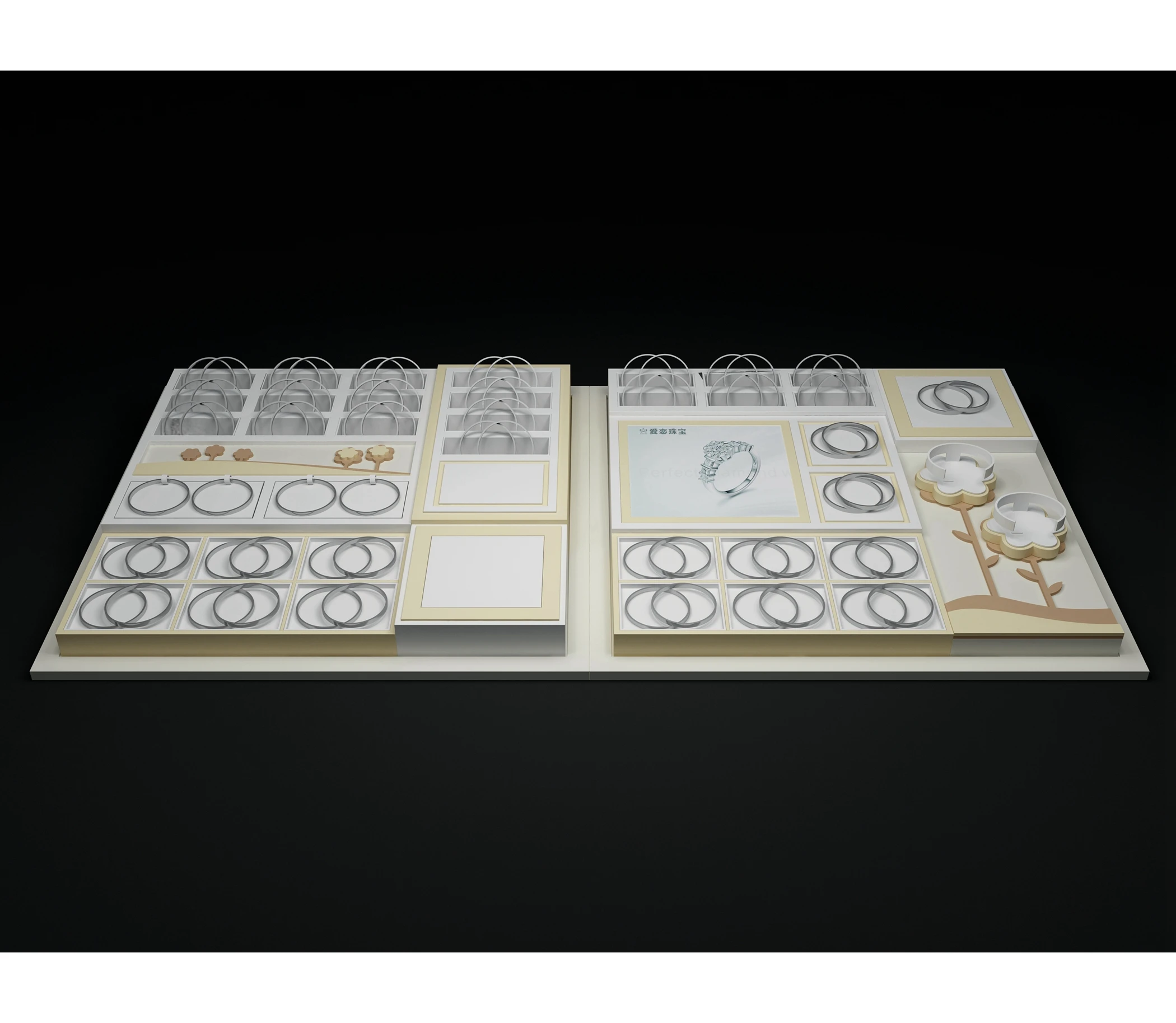 Wholesale logo European Fashion Wooden Mannequin Jewelry Display Props Stand Set For Pearl