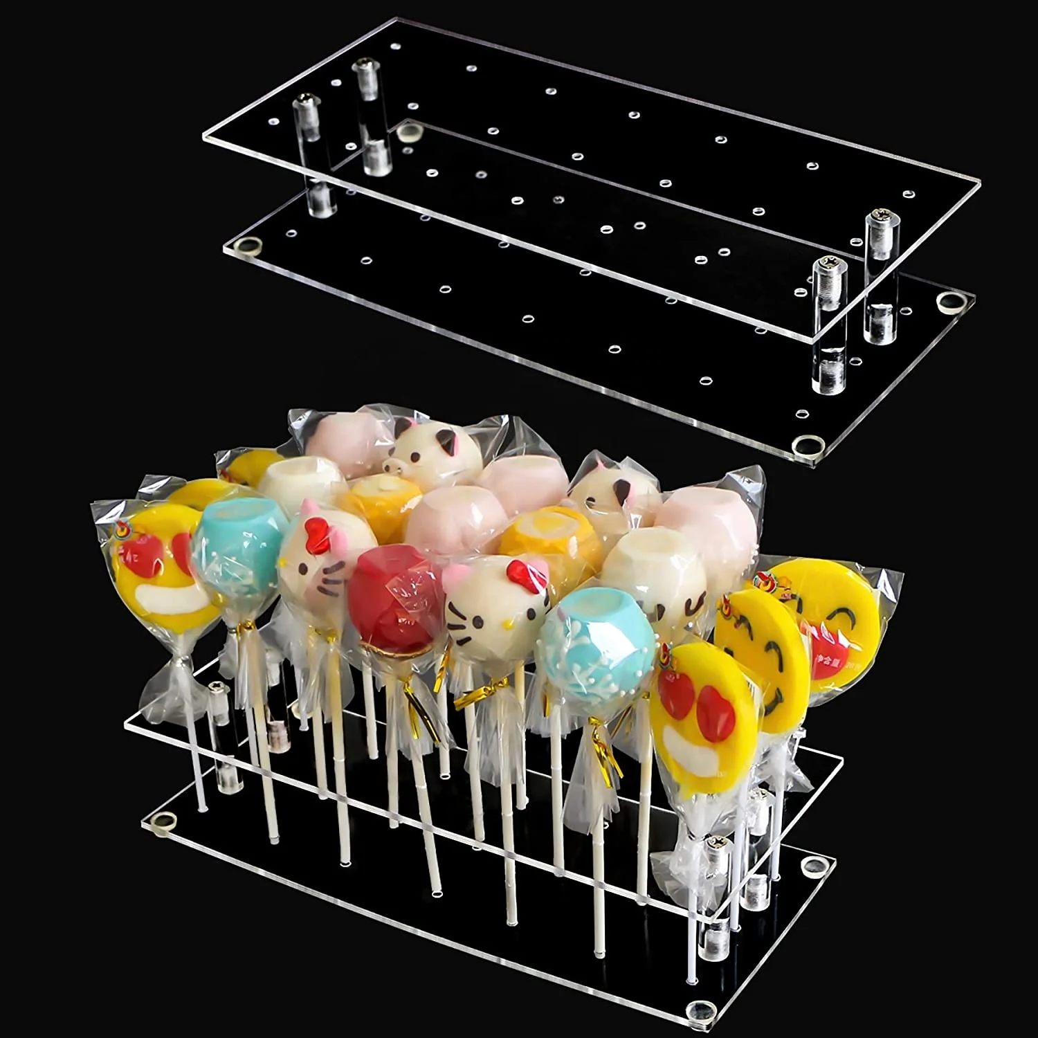 Clear Acrylic Lolly Stick Holder Perspex Cake Pop Stand Lucite Sweet Display Stand