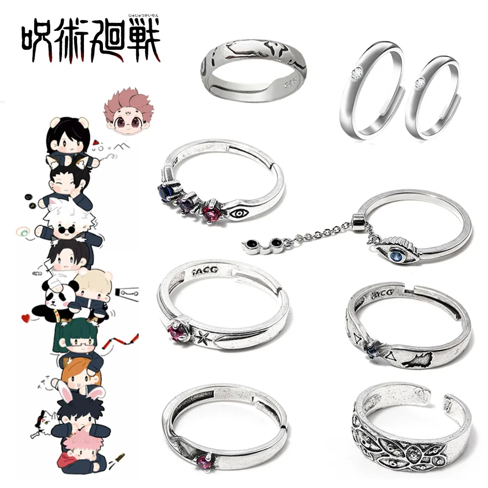 9 Designs Jujutsu Kaisen Lab Grown Diamond Engagement Ring Fashion Anime Character Demon Eye Cosplay Jewelry Rings Men