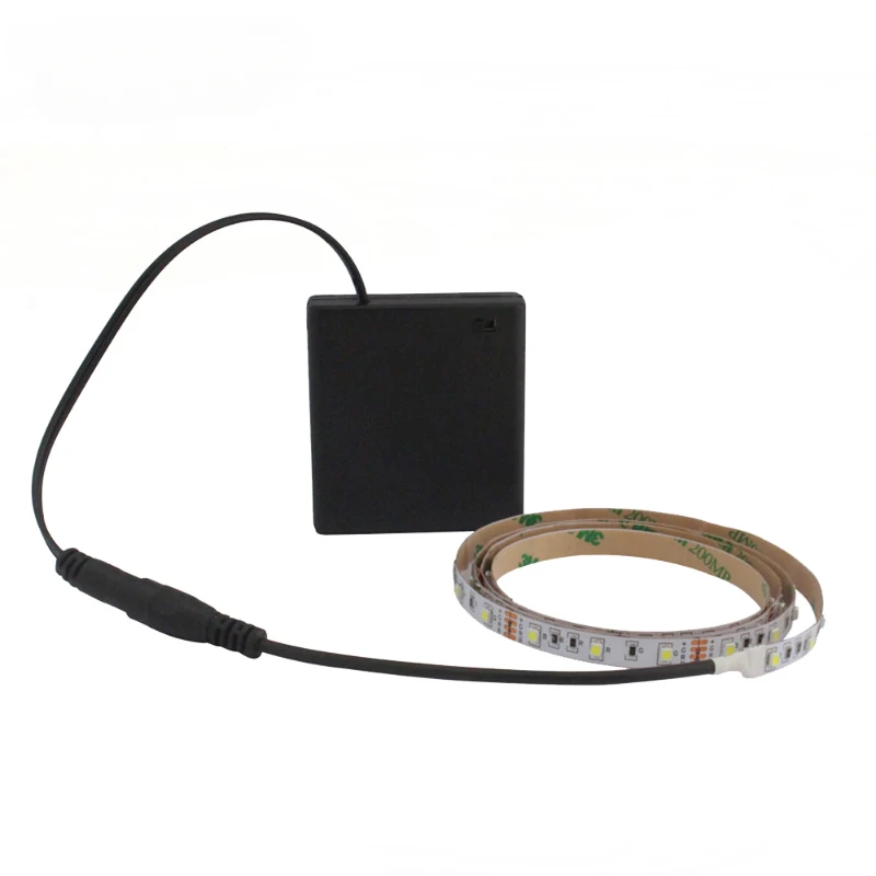 Battery Powered LED Strip Light 50CM 1M 2M 3M Adhesive Tape Lights SMD 3528 Battery Box Operated LED Stripe Warm Cool White