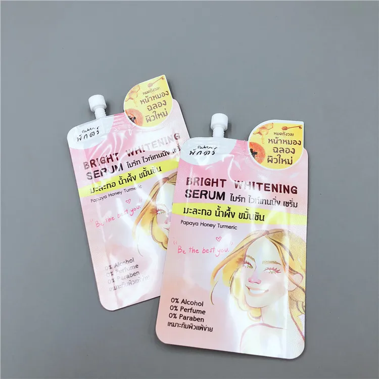 Custom Printed 2ml Lips Gloss Beauty Makeup Cosmetics Packaging Pouch 10g Spout Bag For Mini Trial Lip Tint Brush Mascara Cream