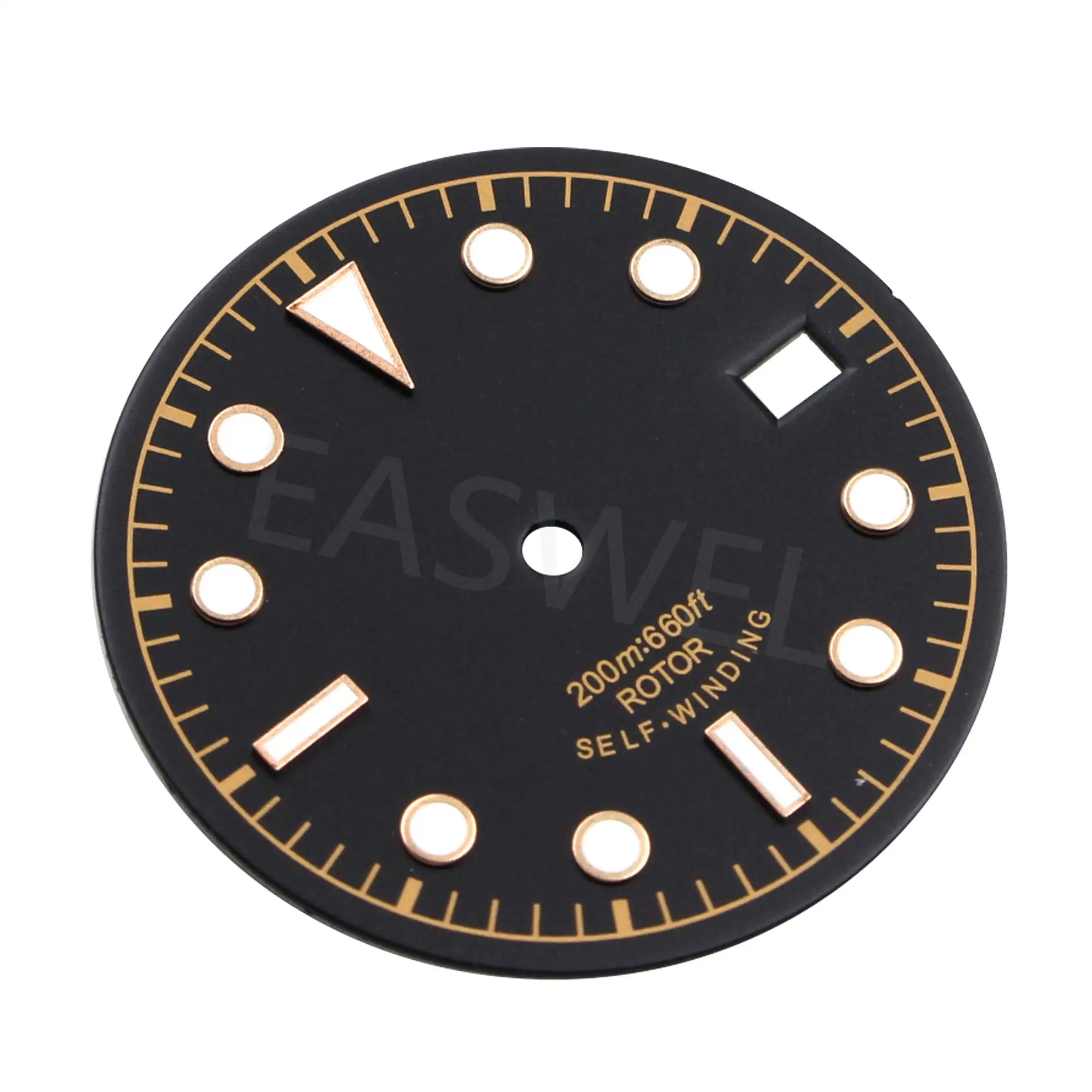 30.4mm Black Sterile Dial Marks Watch for 2824 2836
