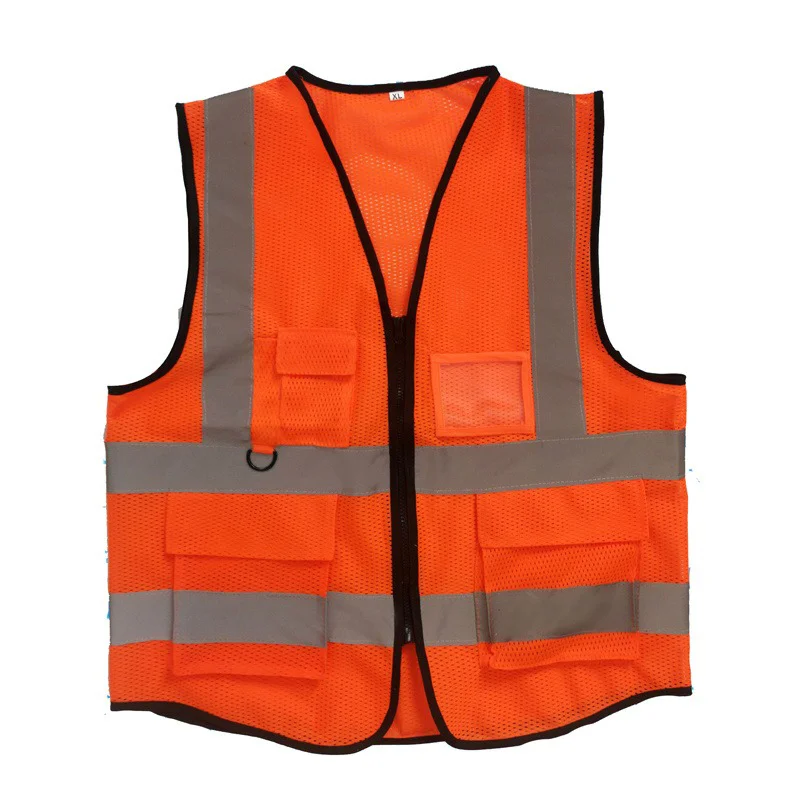 Promotion Custom Blue Red Orange Safety Work Vest with Reflective Strips Reflective Vest for Construction Cycling Motorcycle