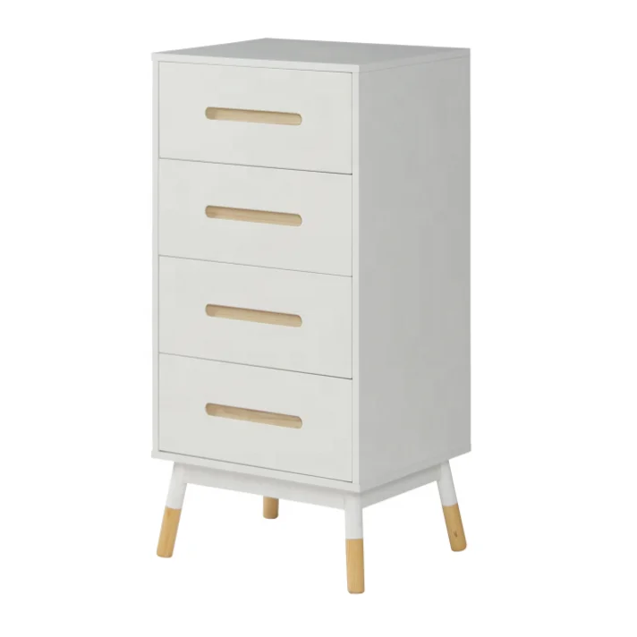 Simple Styles Wood Chest of Drawers with 4 drawers Dresser Living Room Storage Cabinet for Modern Furniture