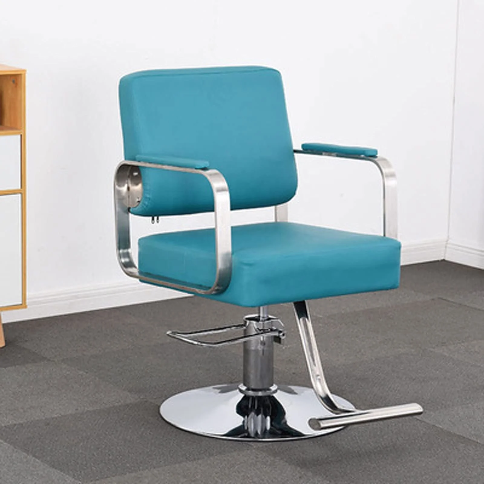 vintage portable white brown recline hydraulic barber beauty reclining styling salon chair for hair stylist with footrest
