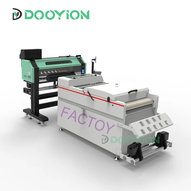 Dooyion factory China supplier digital display 650 D650 h650 dtf powder shaker with conveyor belt guide suction vacuum roller