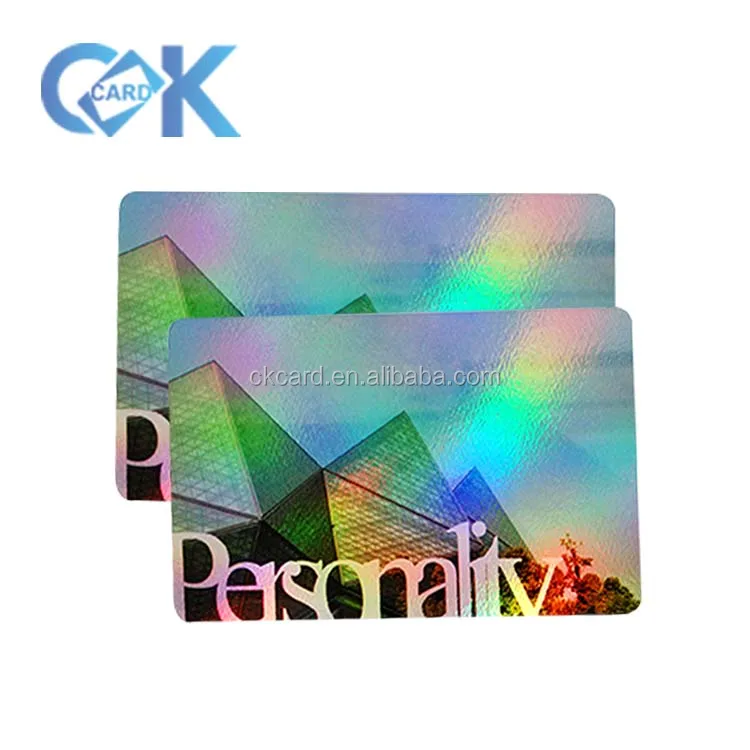 Hot Selling CR80 Rainbow Holographic Printable PVC Blank Card