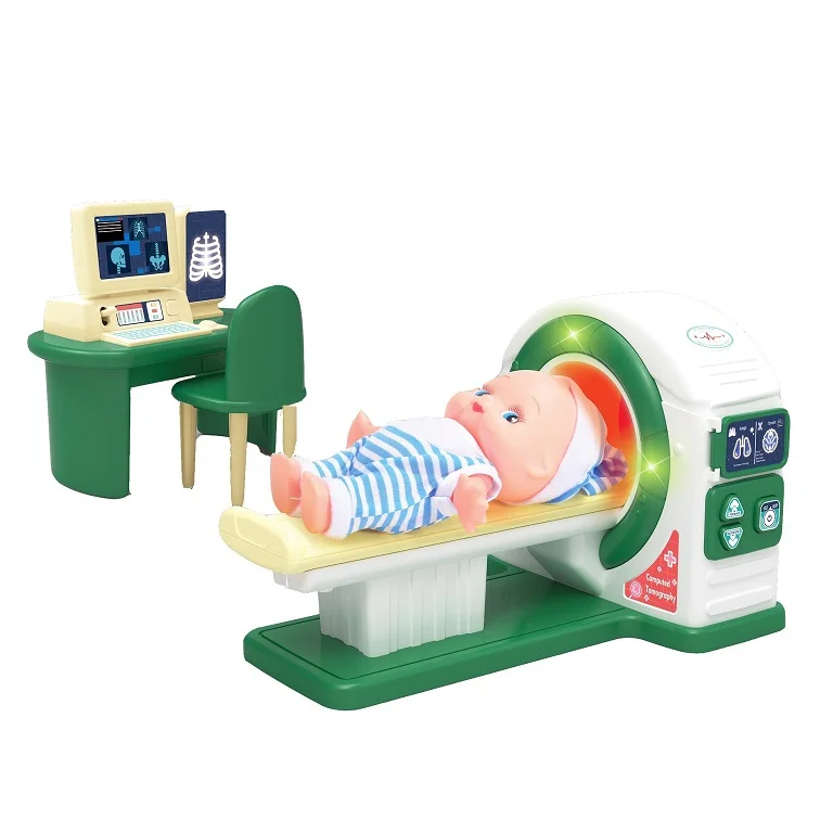 Gifts kid educational hospital CT scan machine doctor toy doll play sets medical doctor set for kids