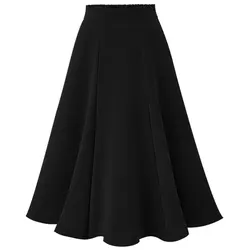 womens clothing manufacturers solid versatile pleated skirts women high waist long ladies skirt