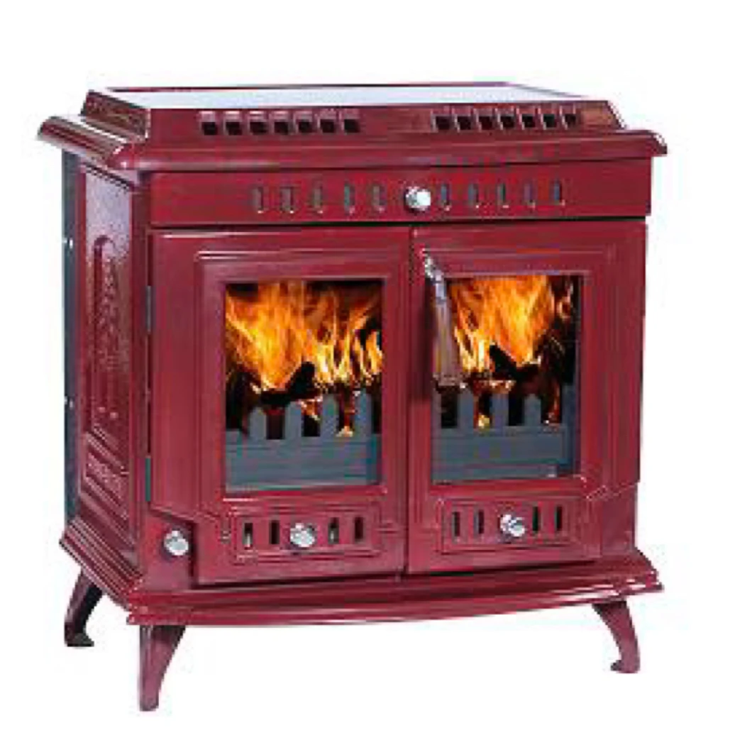 Freestanding wood log stove optional blower