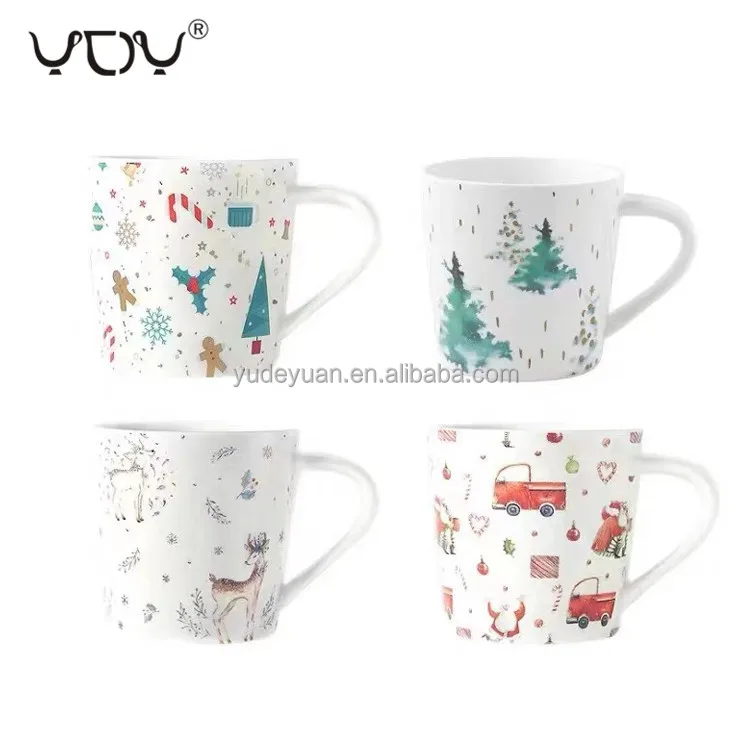 Американская утолщенная большая емкость, Золотая Рождественская керамическая чашка для завтрака с изображением снеговика, кофейная вода, креативный подарок, рождественские кружки оптом