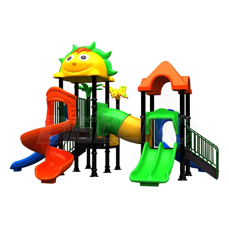 Tower Fort Play set outdoor playground equipment Climbing Frame Plastic Slide set for children