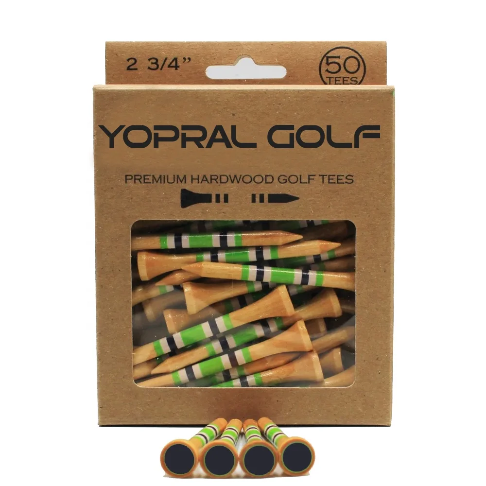 Customized Printed Logo Professional 54mm 70mm 83mm 2 3/4 inches Eco-Friendly Wooden Bamboo Paper Box Bulk Golf Tees