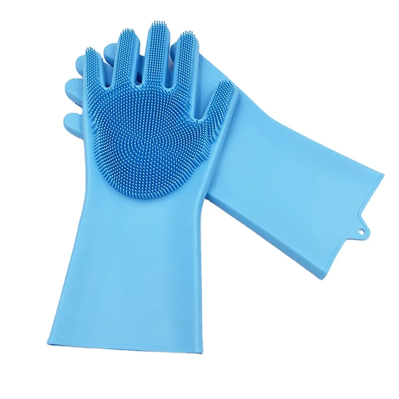 Cleaning Heat Resistant Dishwashing Mitten Set soft safety  Magic Silicone Gloves For Kitchen