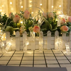 Battery Operated Waterproof Colored led garland card photo clip led string light