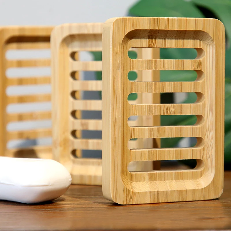 2021 New Design Bathroom Bamboo Soap Dish bamboo wooden soap dish holder Bath Soap Tray