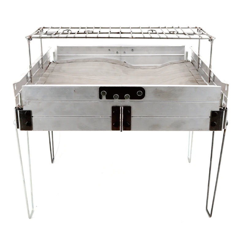 Folding Fire plate & BBQ Aluminum Alloy Barbecue Grill Table For Cooking Picnic Camping