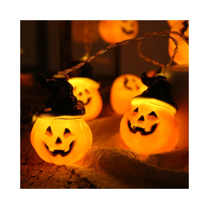 Manufacturer Wholesale Halloween pumpkin lantern LED string lights Party Decoration Hanging