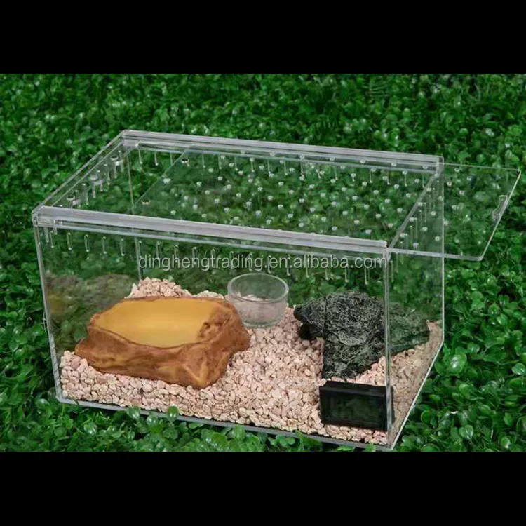 
New Design Pet Cage Reptiles Carrier Detachable Acrylic Terrarium for snake, lizard and spider 