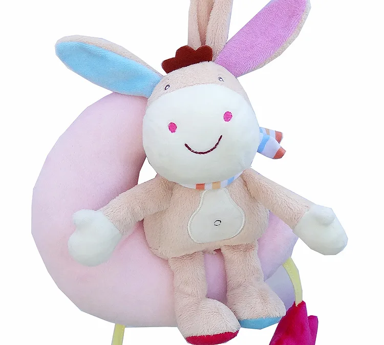 
cuddly animal clockwork music rattles toy plush bed bell hanging toy baby toys 