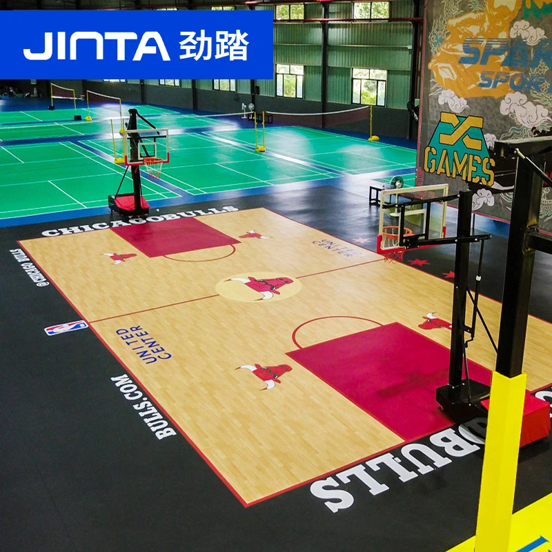 Sports Venues Gym/Basketball/Badminton Used Pvc Wooden Flooring Tile Anti Slip Sports Floor Indoor