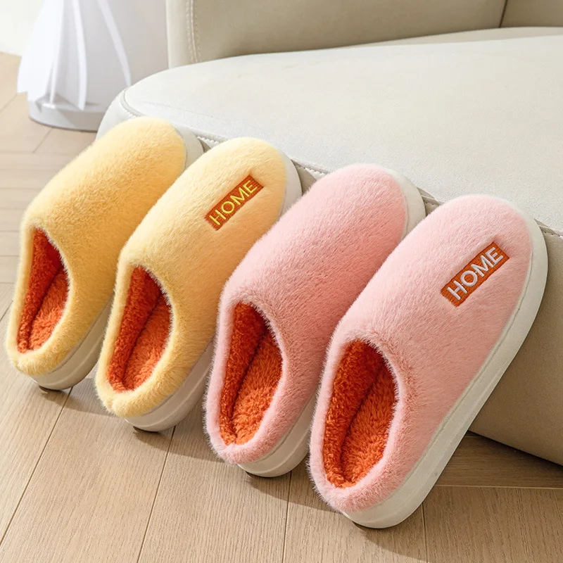 Winter Warm Slippers for Women Men Home Fluffy Furry Home Slippers New Fashion Soft Plush Platform Non Slip Bedroom Plush Slides
