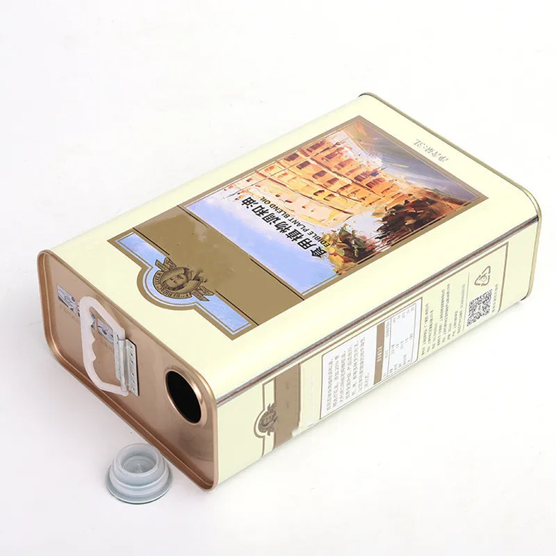 Customized empty oil cans rectangle square packing tin oil can 5 liter tin can for oil