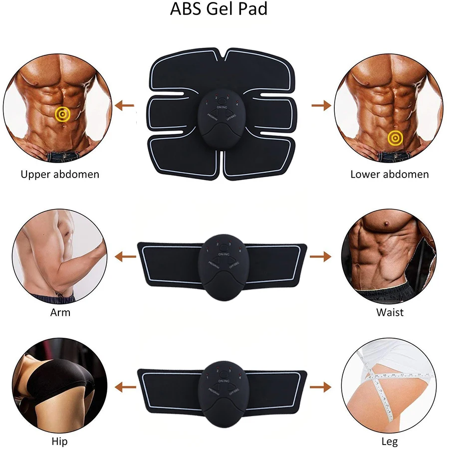 EMS Massager Body Slimming Electric Muscle Stimulator Fitnesss 6 Pack Abs Weight Loss Wireless Muscle Toner