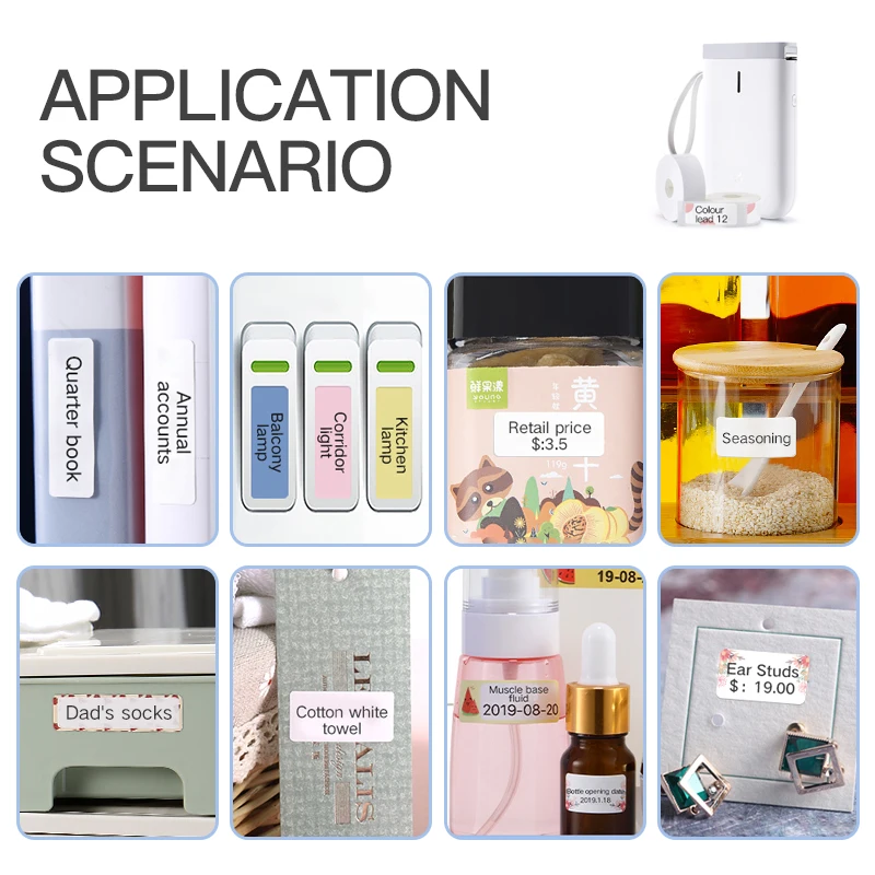 Home Office Use Mini Printing Mobile Phone  Thermal Label Printer  Inkless Portable Pocket Label Maker