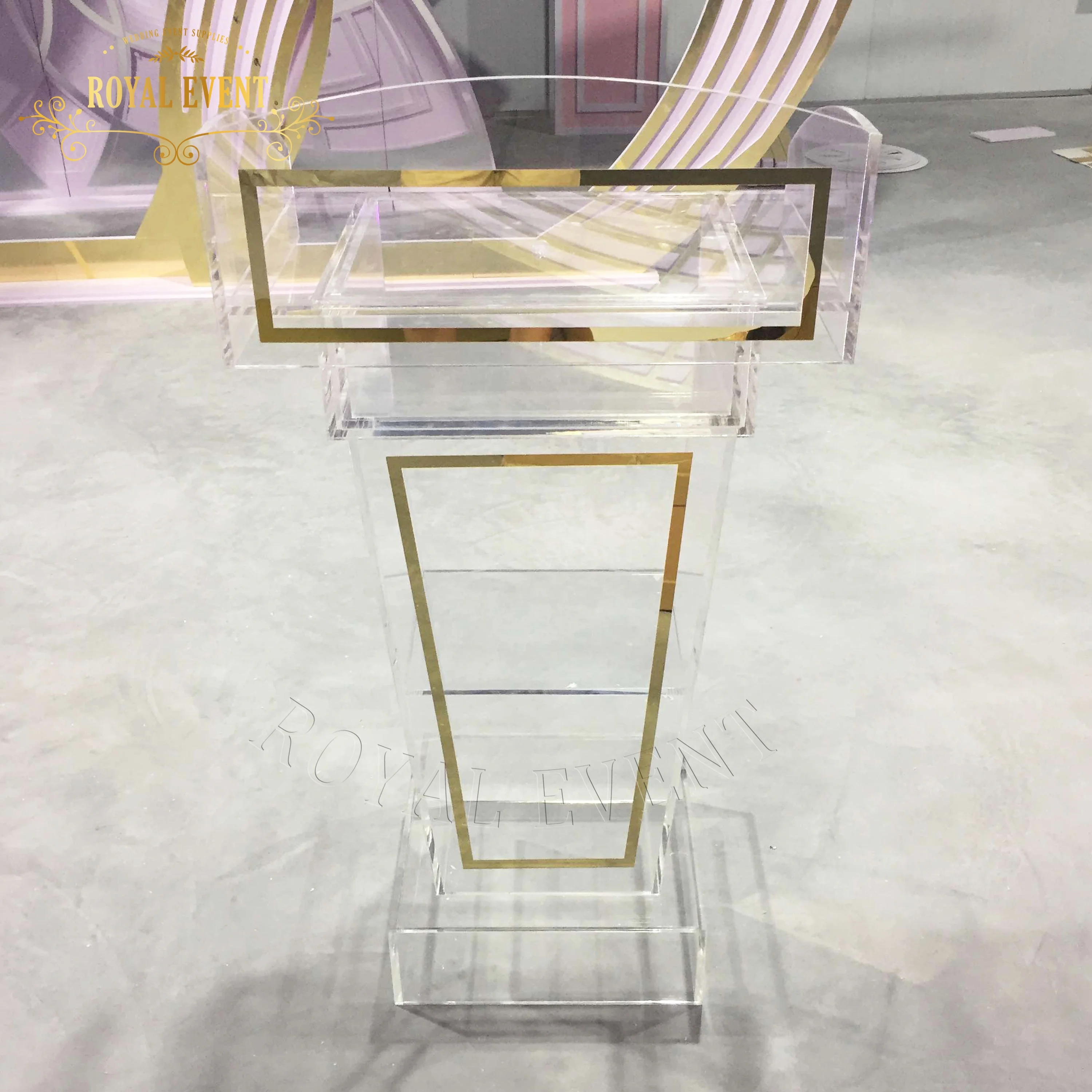 Hot Selling  Clear Acrylic Church Podium Lectern Church Podium Chanting Cheap Acrylic Podium Table