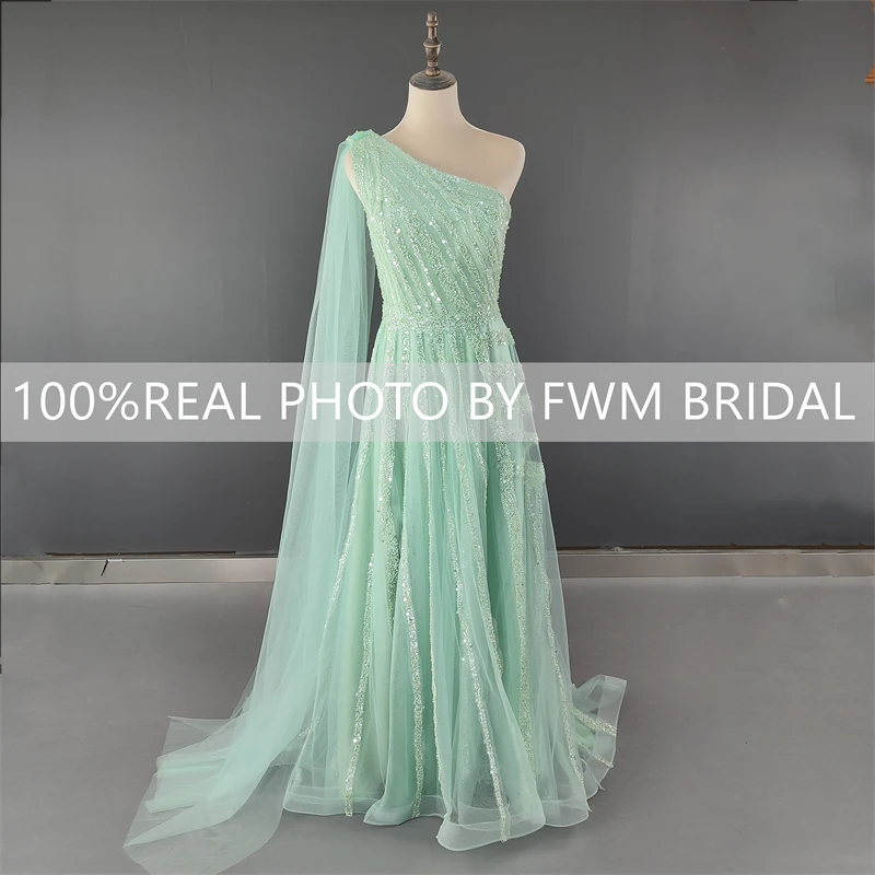 14397# Real Photos Shiny Sequins Split Front Engagement Wedding Gown Birthday Party Dress Plus Size Women Prom Evening Dress